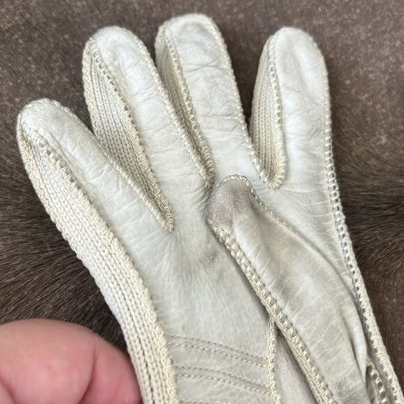 VTG Deerskin Crochet Leather Driving Gloves - Picture 3 of 5